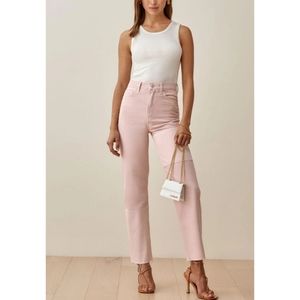 Reformation | Ryan Tonal Patch High Rise Straight Jeans in Rose Size 24
